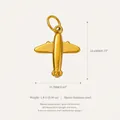 18K gold plated stainless steel airplane pendant charm for DIY jewelry making and necklaces - Airplane Pendant / Gold
