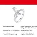 Anello a fiocco in argento 925 con 30 moissaniti in taglie USA 5-9 - Taglia US 9 / Stile con Design a Fiocco (R15868) / Include Certificato GRA e Confezione Regalo / Argento