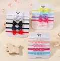 Multicolor elastic nylon baby headbands set with cute bows and flower pearl designs - Rainbow Full Collection (15B)