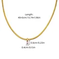 Élégant collier en acier inoxydable plaqué or 18K avec pendentif en cristal rose pour femme. - Chaîne Serpent Ronde Pendentif Strass Rose Dorée / 40+5cm (Pendentif 0.6x0.4cm) / Or