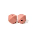 Perles hexagonales en silicone de 17 mm de haute qualité pour bijoux DIY, vieux rose - 17mm / Rose de l'Aube