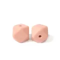 Perles hexagonales en silicone pêche 17 mm pour bijoux et colliers DIY - 17mm / Rose Foncé