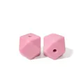 Deux perles en silicone hexagonales roses de 17mm pour la fabrication de bijoux DIY - 78# Séquoia Clair