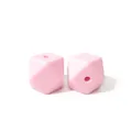 Perles en silicone hexagonales roses de 17mm pour création de bijoux et colliers DIY - Rose Violet Pâle