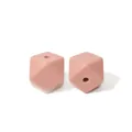 Perles hexagonales en silicone de 17 mm pour bijoux DIY en couleur rose poudré - 75# Corail Gris
