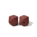 Lot de deux perles en silicone hexagonales de 17 mm en marron pour création de bijoux - 80# Sable Pourpre