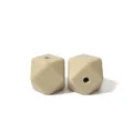 Perles en silicone hexagonales de 17mm couleur kaki pour bijoux DIY et colliers - 17mm / Jaune Cendré