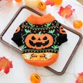 Halloween Kürbis-Strickpullover für Hunde und Katzen gemütliche Haustierkleidung - XS / Oberteile / Kürbis Halloween Pullover