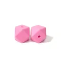 Deux perles en silicone hexagonales roses 17mm pour la création de bijoux DIY et colliers - 17mm / 118# Prune Rouge