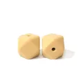 Perles hexagonales en silicone de 17mm beige pour la création de bijoux DIY pour bébés - 17mm / Kaki