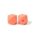 Perles en silicone hexagonales saumon 17mm pour bijoux et colliers DIY - 17mm / 107# Rouge Rose-Orange