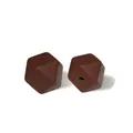 Perles en silicone hexagonales marron 17 mm pour création de bijoux géométriques - 128# Brun Vache