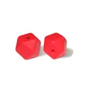 Perles en silicone hexagonales rouges de 17mm pour la création de bijoux DIY et colliers - 126# Rouge de Noël