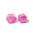 Perles en silicone hexagonales roses de 17mm pour la création de bijoux DIY et colliers - 124# Rouge Marbre