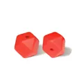 Perles hexagonales en silicone rouge de 17 mm pour la fabrication de bijoux DIY - 131# Orange Cramoisi