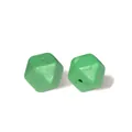 Perles en silicone hexagonales vert herbe de 17 mm pour la fabrication de bijoux DIY - 122# Vert Foncé Nacré