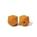 Perles en silicone hexagonales orange de 17mm avec un design géométrique à facettes - 73# Jaune Pierre Dorée