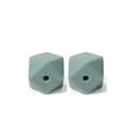 Perles hexagonales en silicone 17mm bleu poussiéreux pour la création de bijoux - Gris Bleu (103#)