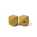 Perles en silicone hexagonales jaune moutarde 17 mm pour colliers et bijoux DIY - Vert Olive (101#)
