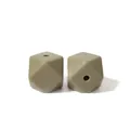 Perles en silicone hexagonales facettées vert olive 17 mm pour bijoux DIY. - 17mm / 113# Gris-vert