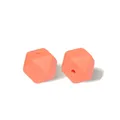 Perles en silicone hexagonales corail 17mm pour attaches-tétines et bijoux - 17mm / 135# Orange Rose