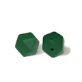 Perles en silicone hexagonales vert foncé de 17 mm pour la création de bijoux DIY - 17mm / 129# Vert de Noël