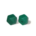 Perles en silicone hexagone vertes de 17 mm pour colliers DIY et accessoires de dentition - 17mm / 127# Vert Foncé