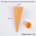 Realistic orange PVC waffle ice cream cone model for DIY simulation food play and display - New Large Crisp Cone / Yellow