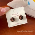 Minimalist leopard print flocked round stud earrings for women, 10mm size variant - Leopard Round Bead (10mm)