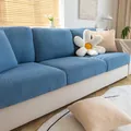 High-stretch blue textured sofa cushion cover with durable anti-cat scratch fabric for home - Headrest Size S [Width 30-40cm * Length 60-80cm] / Lake Blue