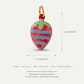 Strawberry shaped DIY stainless steel pendant in red with blue wave patterns finish - Strawberry Pendant