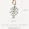 Minimalist white leaf shaped stainless steel pendant with black polka dots and PVD gold plating - Black Dotted Leaf Pendant