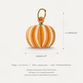 Orange striped pumpkin charm pendant made of stainless steel with PVD gold plating - Pumpkin Pendant