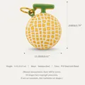 Cantaloupe shaped stainless steel pendant with PVD gold plating and green stem detail - Hami Melon Pendant