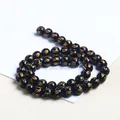 Natural black golden sheen obsidian loose beads with gold mantra for DIY jewelry - Natural Black Obsidian with Six-Word Proverb / 6mm (Approx 60pcs)