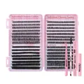 Professionelles DIY Wimpernverlängerungs-Set mit 640 Clustern und Werkzeugen. - 4-teiliges Wimpern-Werkzeugset (DIY-JMS-031+Rosa/Mit Logo)