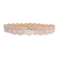 Boheemse roze retro riem met versierde zilveren metalen hardware voor damesjurken - Helder Zilverroze