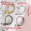 50pcs assorted French leverback earring hooks in four metallic finishes with sizes - 10x15mm (Pack of 50) / Multicolor