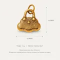 Gold plated stainless steel cloud bag pendant with 14.5mm height and 3.1g weight info - Cloud Pendant / Gold