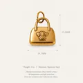 Gold-plated stainless steel handbag charm with bee engraving and clear dimensions - Bee Bag Charm / Gold