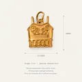 Gold-plated stainless steel camisole pendant featuring 3D floral textures and ruffles - Floral Camisole Charm / Gold