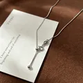 Elegant S925 sterling silver box chain necklace featuring a versatile needle clasp design - Universal Box Chain - Screw Style (163DZ) / 50cm / White Gold