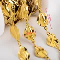 18K gold plated irregular leaf shape stainless steel chain 11mm x 20.8mm for DIY jewelry - Gold Heart-11x20.8 / 1 Meter/Pack / Gold