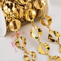 18K gold-plated stainless steel geometric chain with 15x20mm irregular links - Gold Hollow Round-15x20 / 1 Meter/Pack / Gold