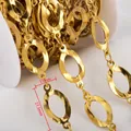 Catena in acciaio inossidabile placcato oro 18K con maglie ovali da 21,5 mm per gioielli - Ovale Cavo Oro-11x21.5 / 1 Metro/Confezione / Oro