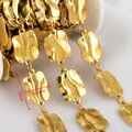 Catena a maglie irregolari in acciaio inossidabile placcato oro 18K per gioielli DIY - Quadrato Oro-12.5x19 / 1 Metro/Confezione / Oro