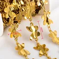 Catena a maglie irregolari in acciaio inossidabile placcato oro 18K per gioielli fai-da-te - Farfalla Oro (12x20) / 1 Metro/Confezione / Oro