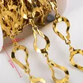 Catena geometrica irregolare in acciaio inox placcato oro 18K, maglia da 21,5mm - Goccia d'Acqua Oro (11.5x21.5) / 1 Metro/Confezione / Oro