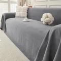 Premium gray thick corduroy sofa cover throw with cat scratch protection for home - 180x90cm / Dark Gray
