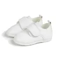 Elegant white baby toddler shoes with magic tape strap and soft soles for formal wear. - 12cm (6-12 Months) / Leather White